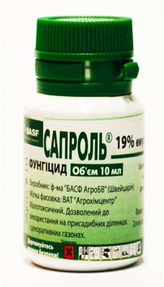 Купить саженцы   Сапроль фунгіцид, 10 мл (від борошнистої роси, кореневих гнилей, іржі) Категорії саджанців троянд фото